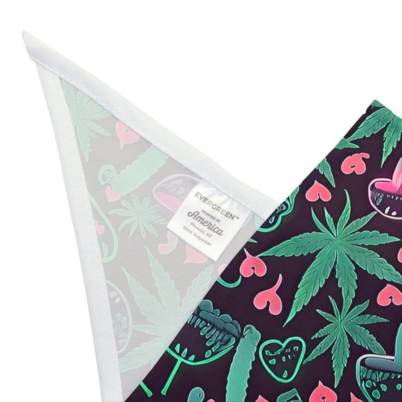DISCO LEMONADE Mushroom Heart Weed Cannabis Pot Leaf Print Bandana Disco Lem UV - Picture 3 of 3